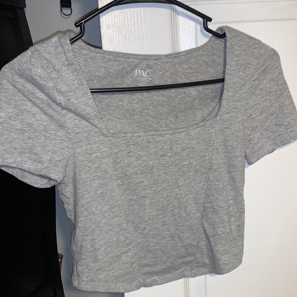 pac sun gray open chest crop top